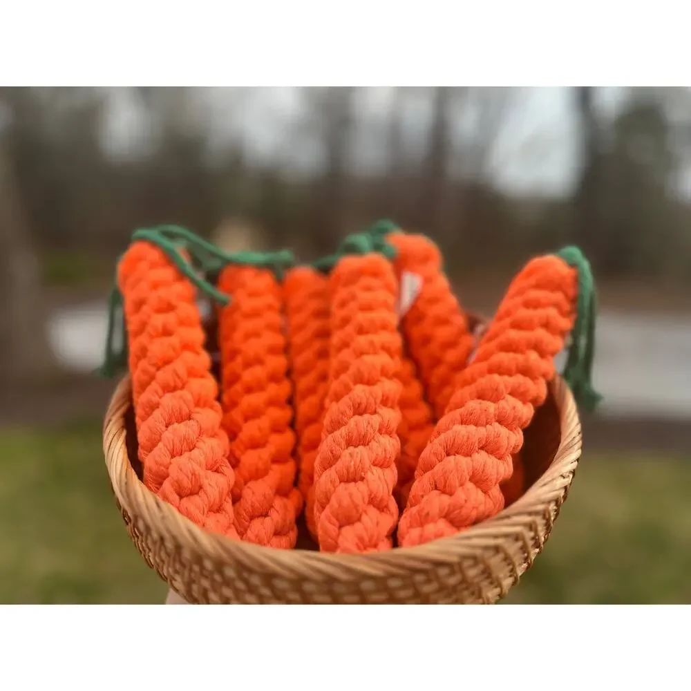Monli Handcrafted Sustainable Carrot Dog Rope Toy
